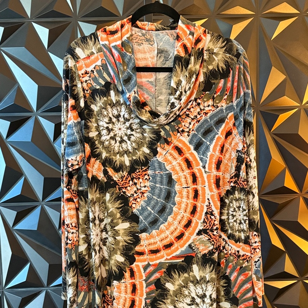 SALE- Multicolor Cowl Neck Women Top
